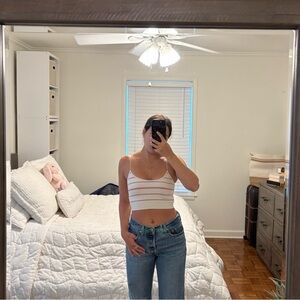 Urban Outfitters Out From Under White & Red Striped Tank Top